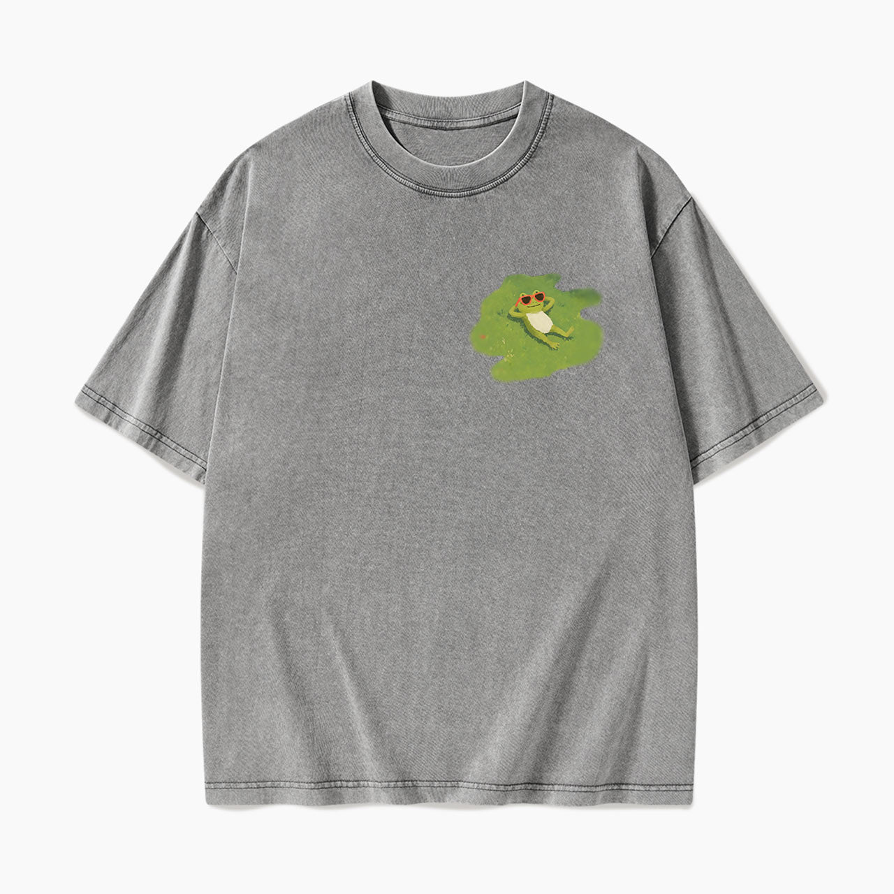 Cute Chill Frog Washed Tees