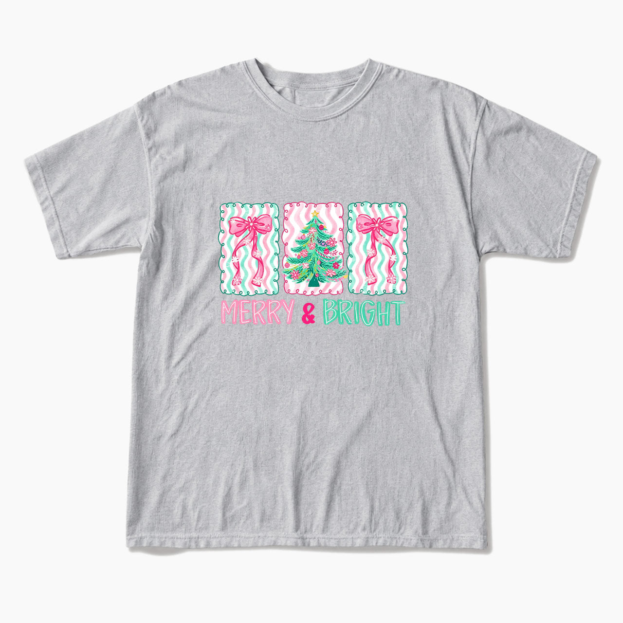 Merry Bright Floral Coquette Christmas T Shirts