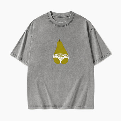 Pear Shaped And Proud Washed Tees