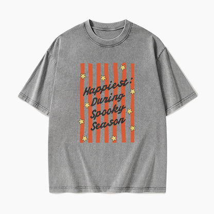 Happiest During Spooky Season Washed Tees