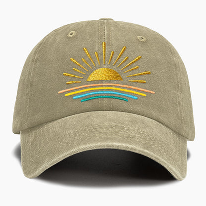 Embroidered Sunset Washed Baseball Cap