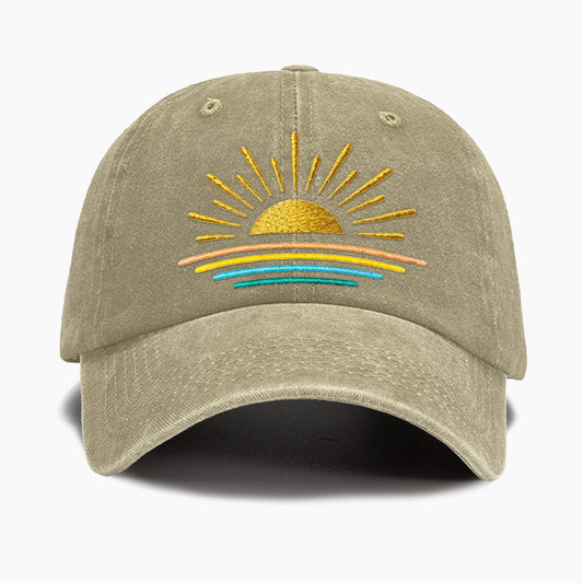 Embroidered Sunset Washed Baseball Cap