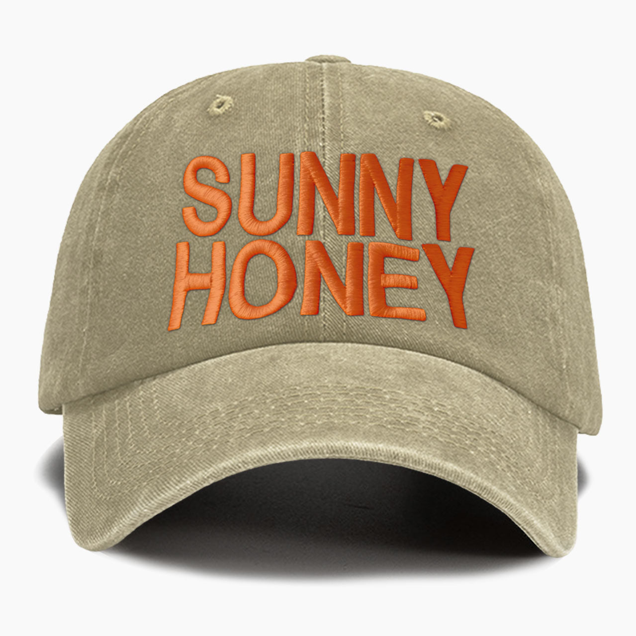 Embroidered Sunny Honey Washed Baseball Cap