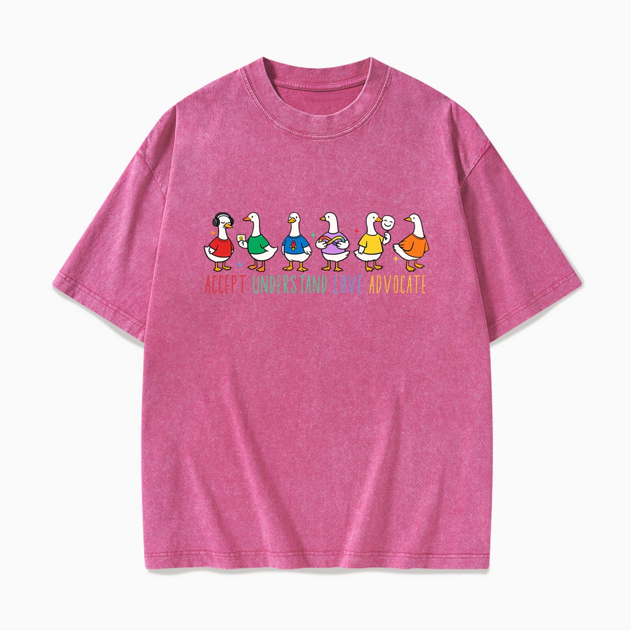Accept Understand Love Advocate Goose Washed Tees