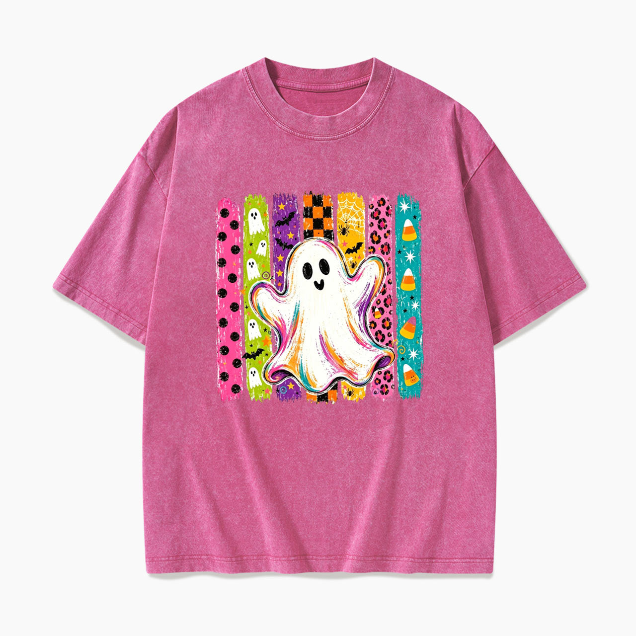 Rainbow Ghost Halloween Washed Tees