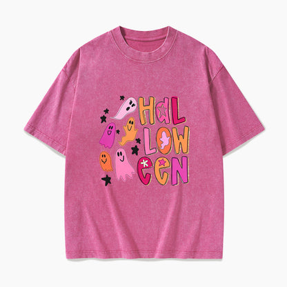 Ghost Doodle Halloween Washed Tees