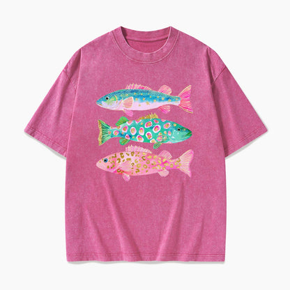 Colorful Fish Washed Tees