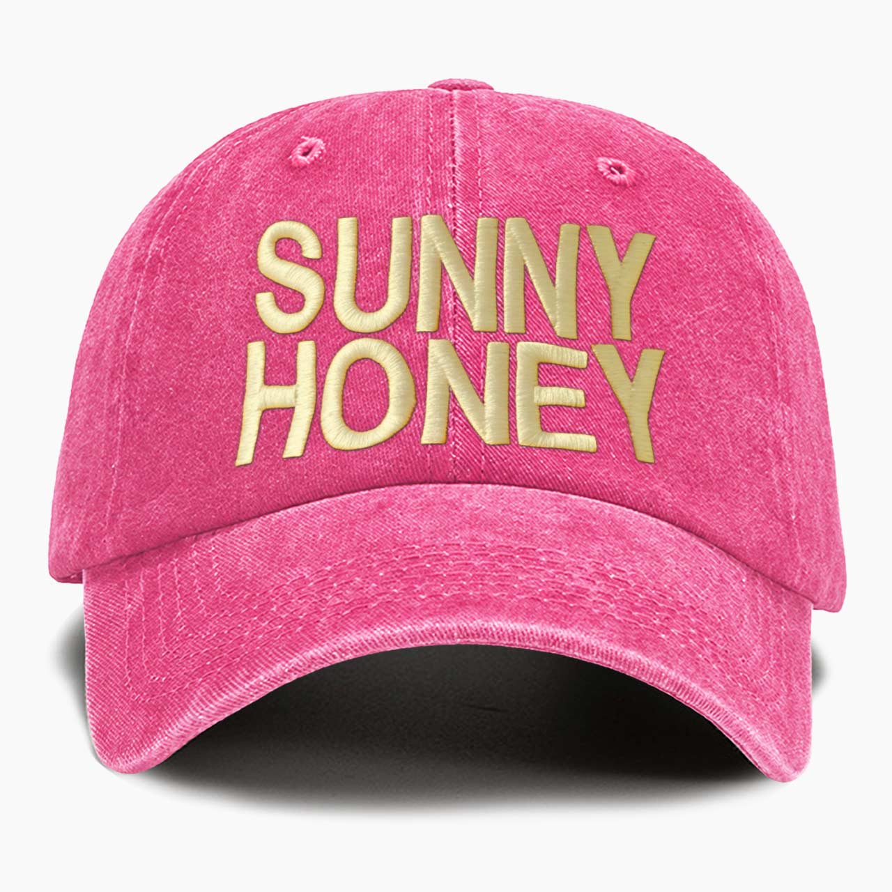 Embroidered Sunny Honey Washed Baseball Cap