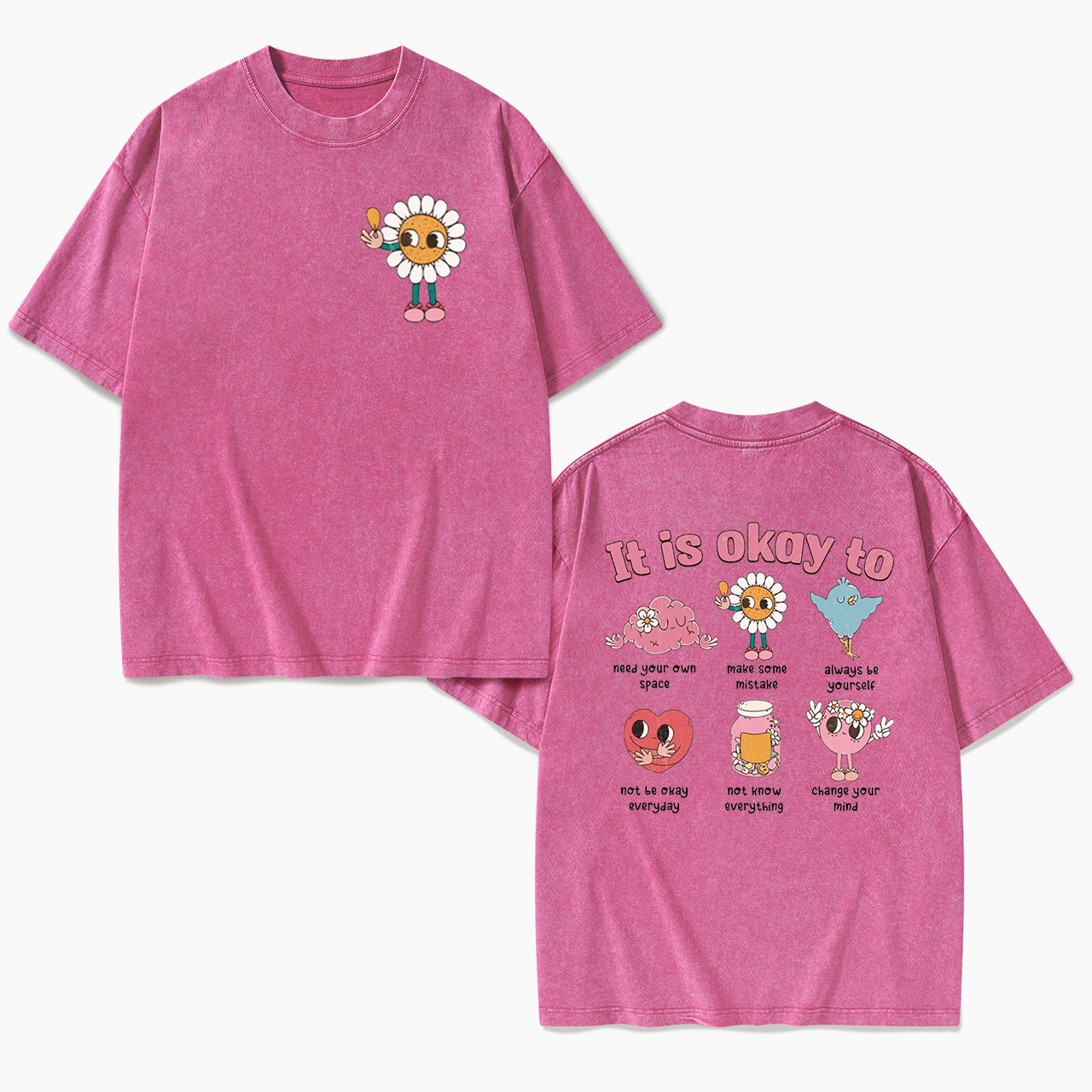 It is Okay To Two Sides Washed Tees