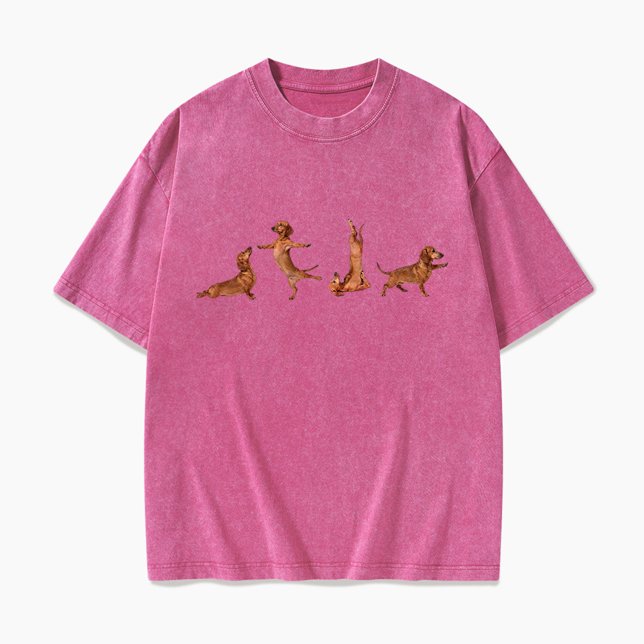 Yoga Dachshunds Washed Tees