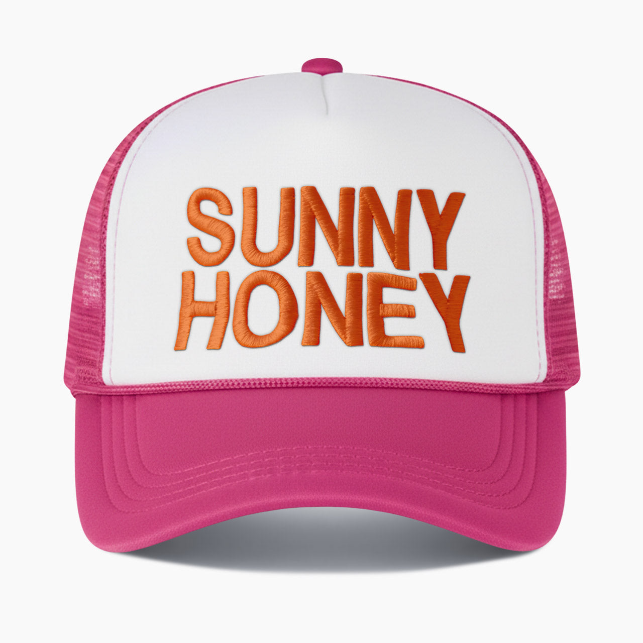Embroidered Sunny Honey Colorblock Trucker Hat