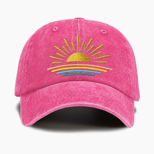 Embroidered Sunset Washed Baseball Cap