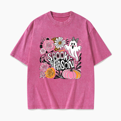 Pastel Ghost Spooky Season Halloween Washed Tees