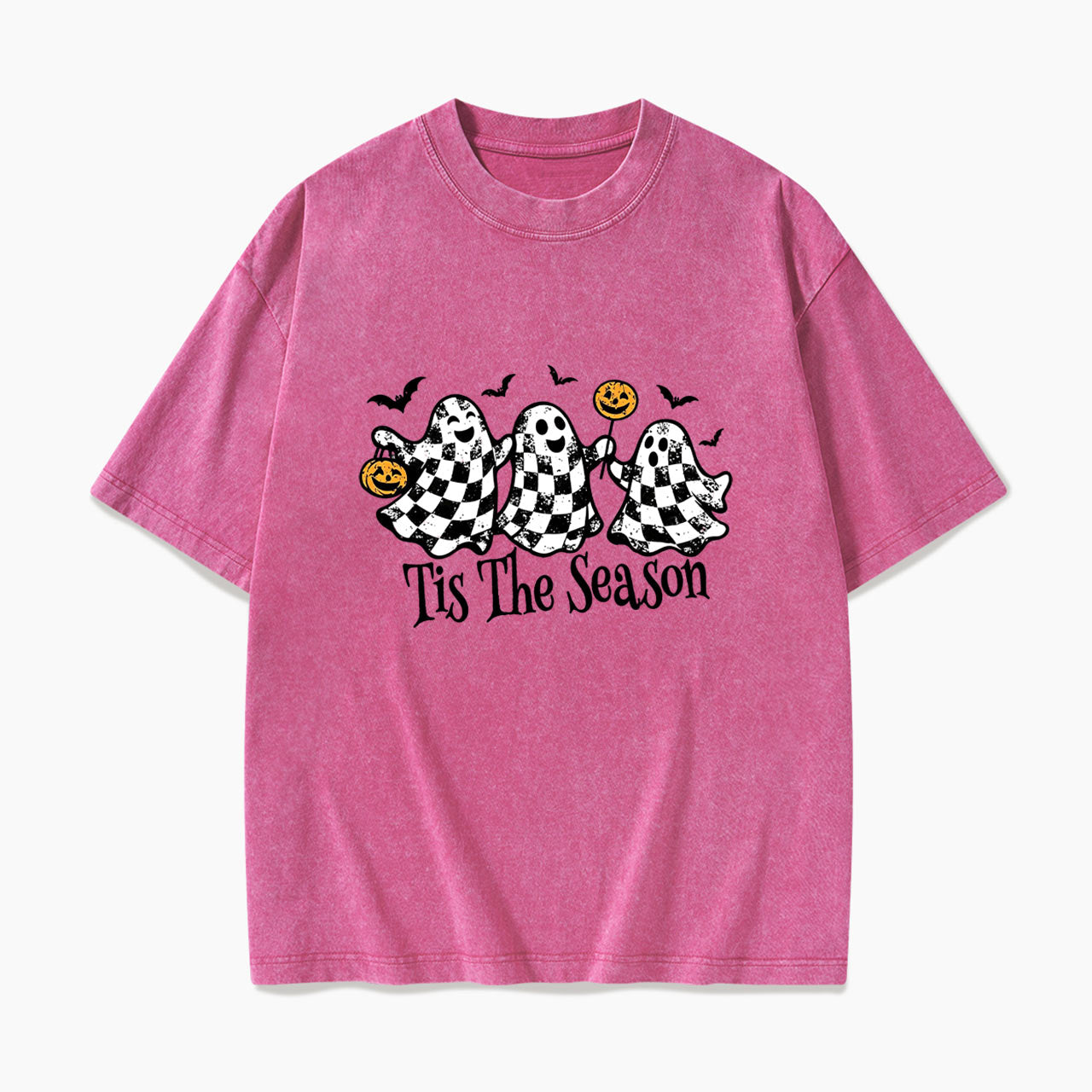 Ghosts Tis The Season Halloween Washed Tees