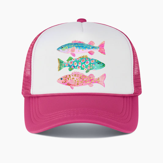 Colorful Fish Colorblock Trucker Hat