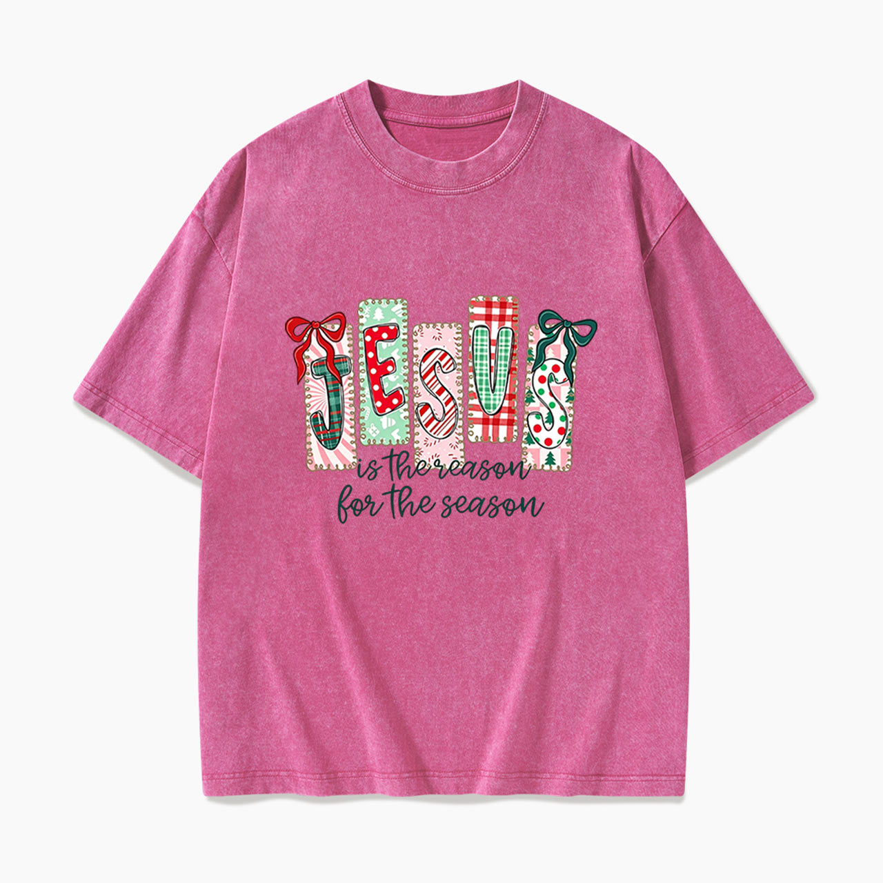 Jesus Is The Reason For The Season Christmas Washed Tees
