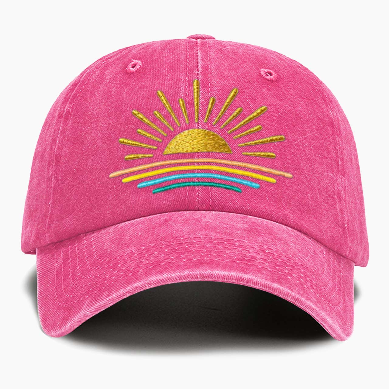 Embroidered Sunset Washed Baseball Cap