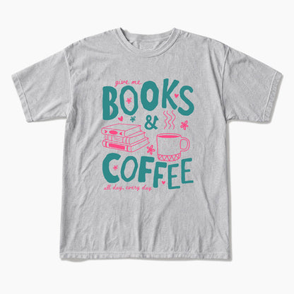 Books and Coffee T Shirts