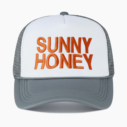 Embroidered Sunny Honey Colorblock Trucker Hat