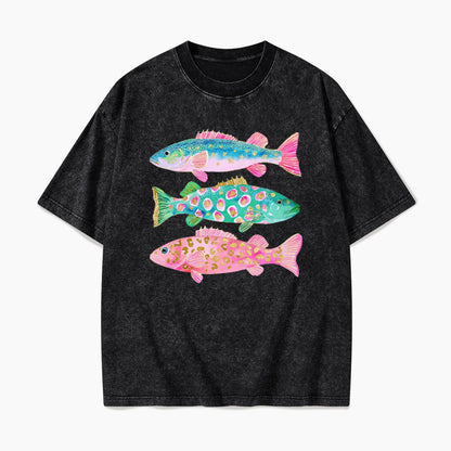 Colorful Fish Washed Tees