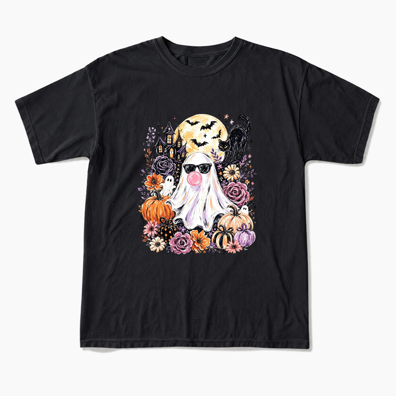 Ghost Blowing Bubble Gum Halloween T Shirts
