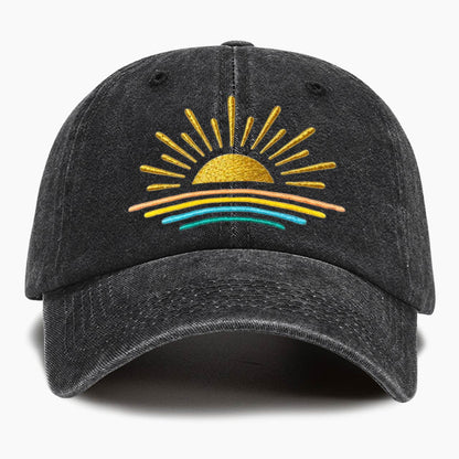 Embroidered Sunset Washed Baseball Cap