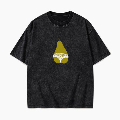 Pear Shaped And Proud Washed Tees