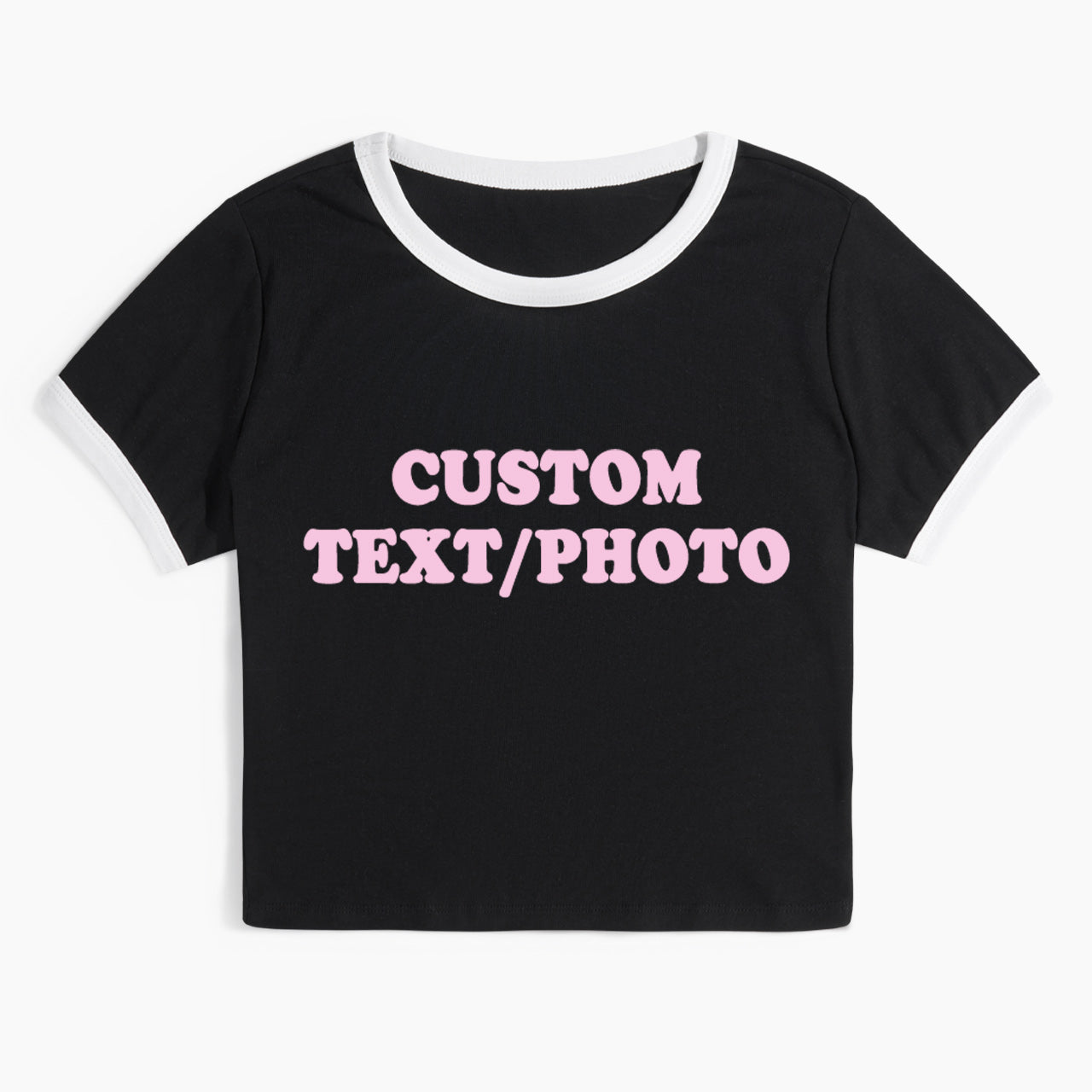 Custom Personalized Text Photo Ringer Tee Jellypine