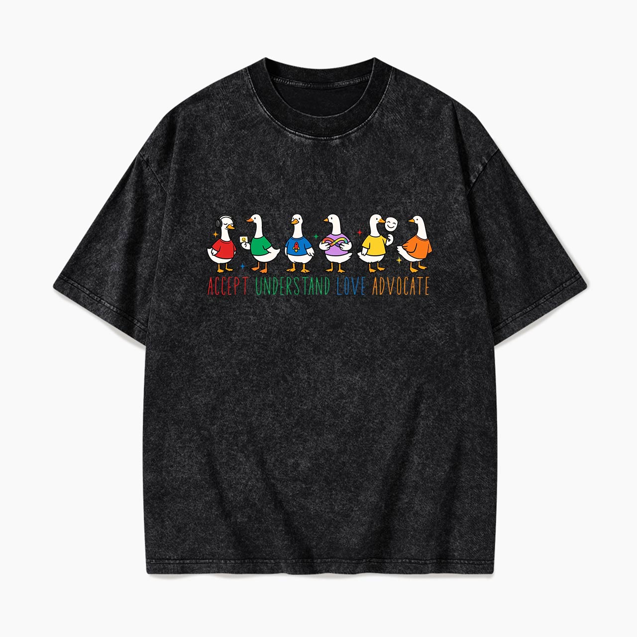 Accept Understand Love Advocate Goose Washed Tees