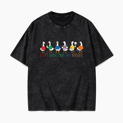 Accept Understand Love Advocate Goose Washed Tees
