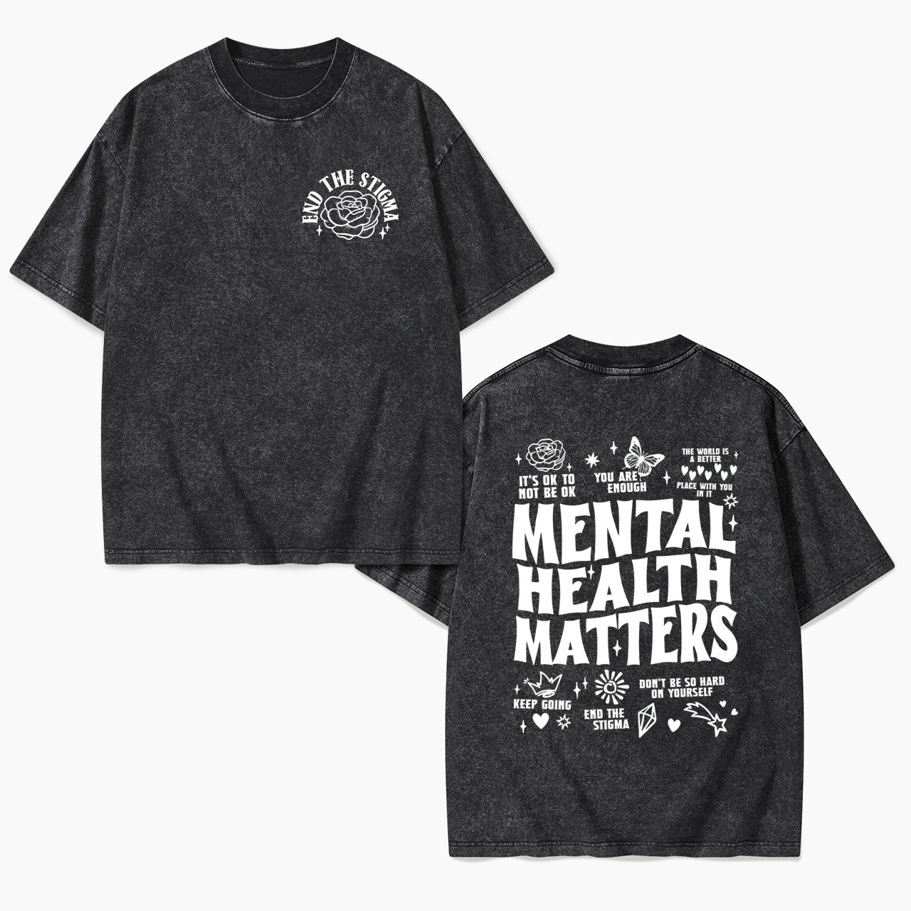 Mental Health Matters Two Sides Washed Tees