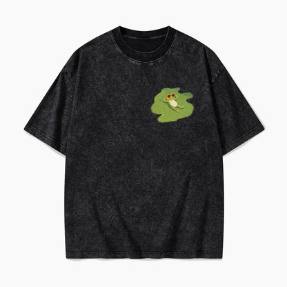 Cute Chill Frog Washed Tees
