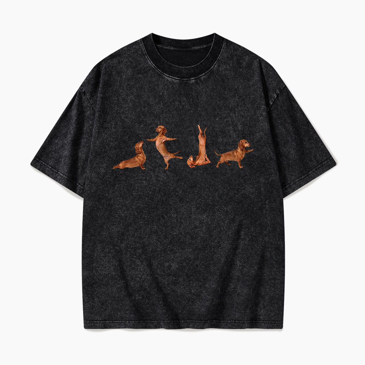 Yoga Dachshunds Washed Tees