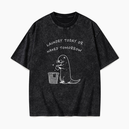Laundry Today or Naked Tomorrow Washed Tees