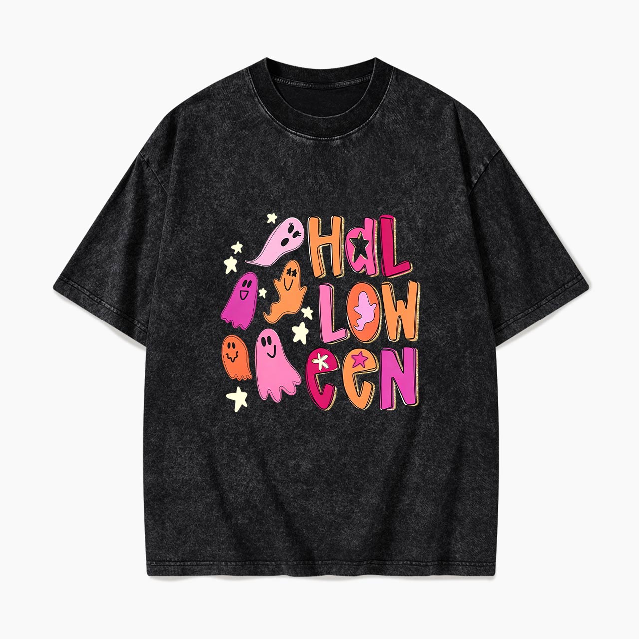 Ghost Doodle Halloween Washed Tees