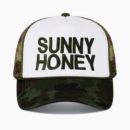 Embroidered Sunny Honey Colorblock Trucker Hat