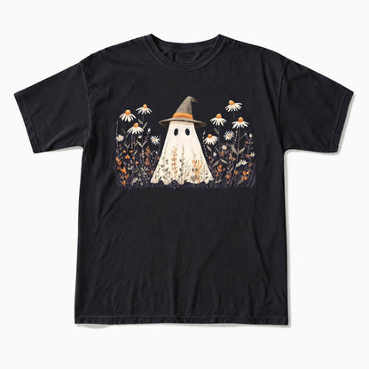 Floral Ghost Halloween T Shirts