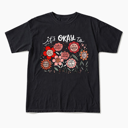 It's Okay to Boho Floral T Shirts