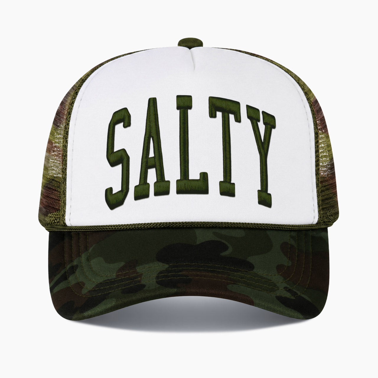 Embroidered Salty Colorblock Trucker Hat
