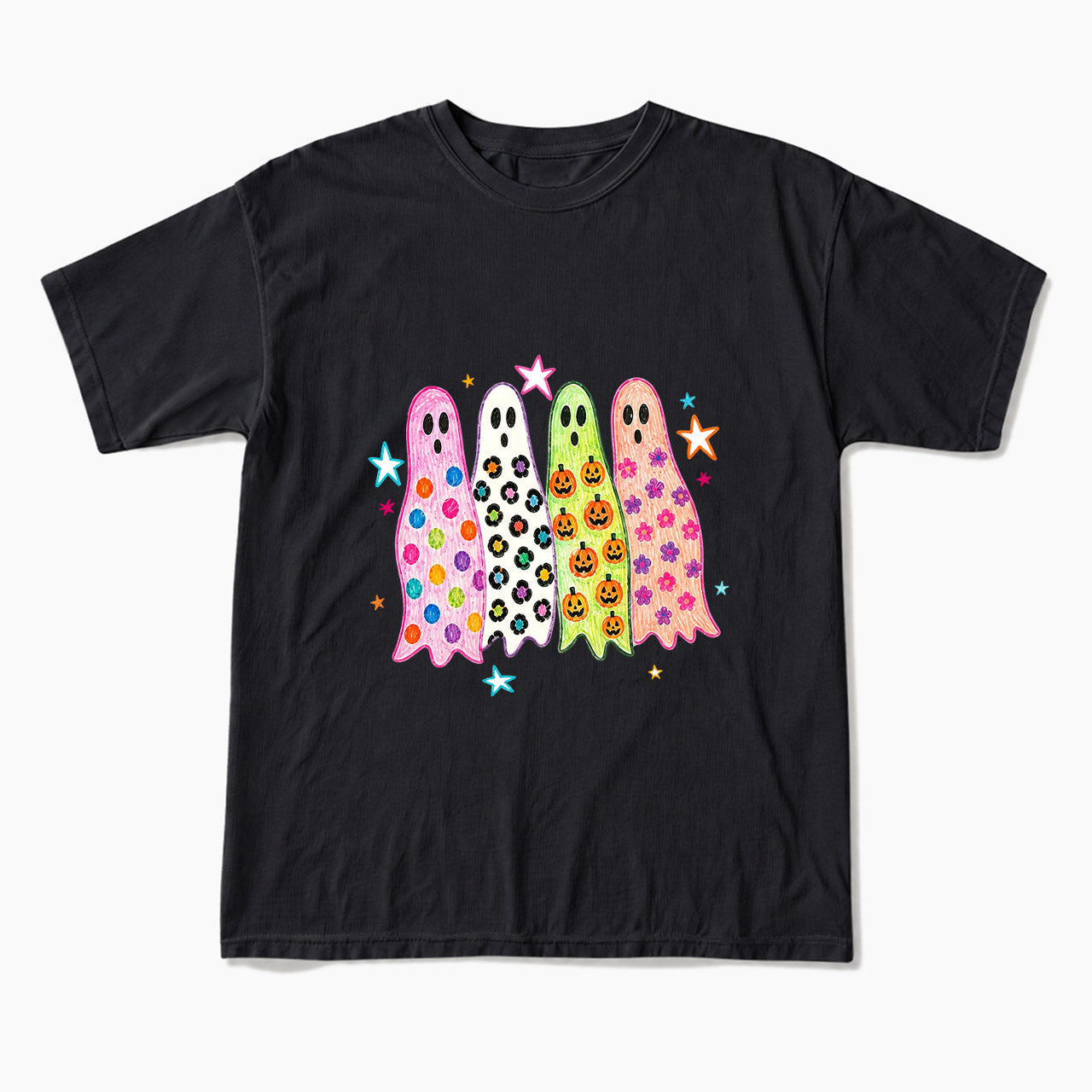 Colorful Leopard Ghost Halloween T Shirts