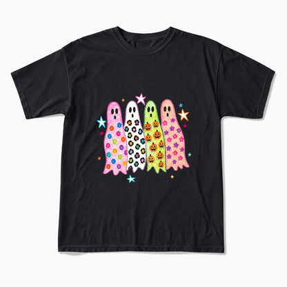Colorful Leopard Ghost Halloween T Shirts