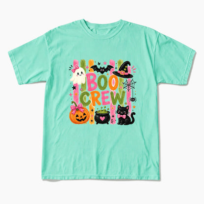 Striped Boo Crew Halloween T Shirts