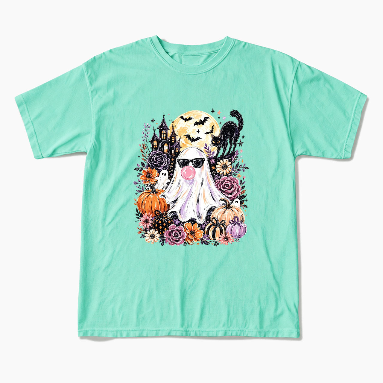 Ghost Blowing Bubble Gum Halloween T Shirts