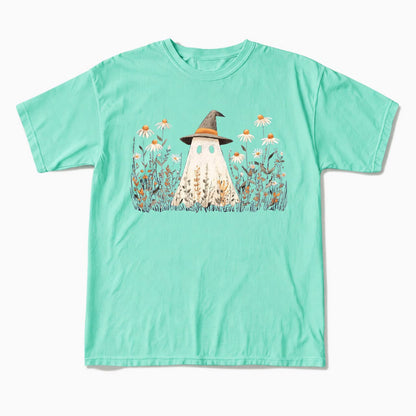 Floral Ghost Halloween T Shirts