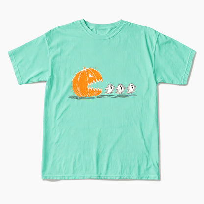 Pumpkin Chasing Ghost Halloween T Shirts