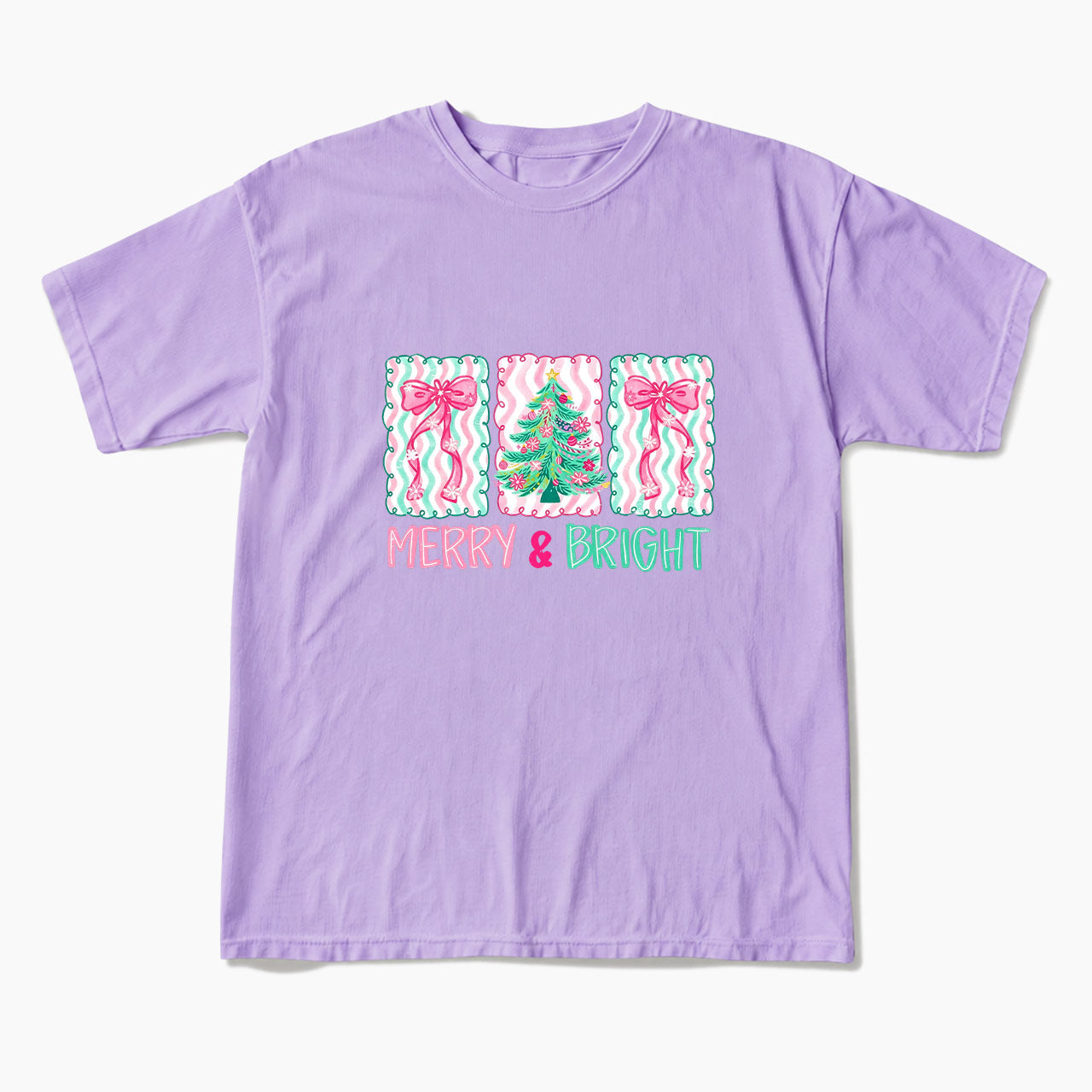 Merry Bright Floral Coquette Christmas T Shirts