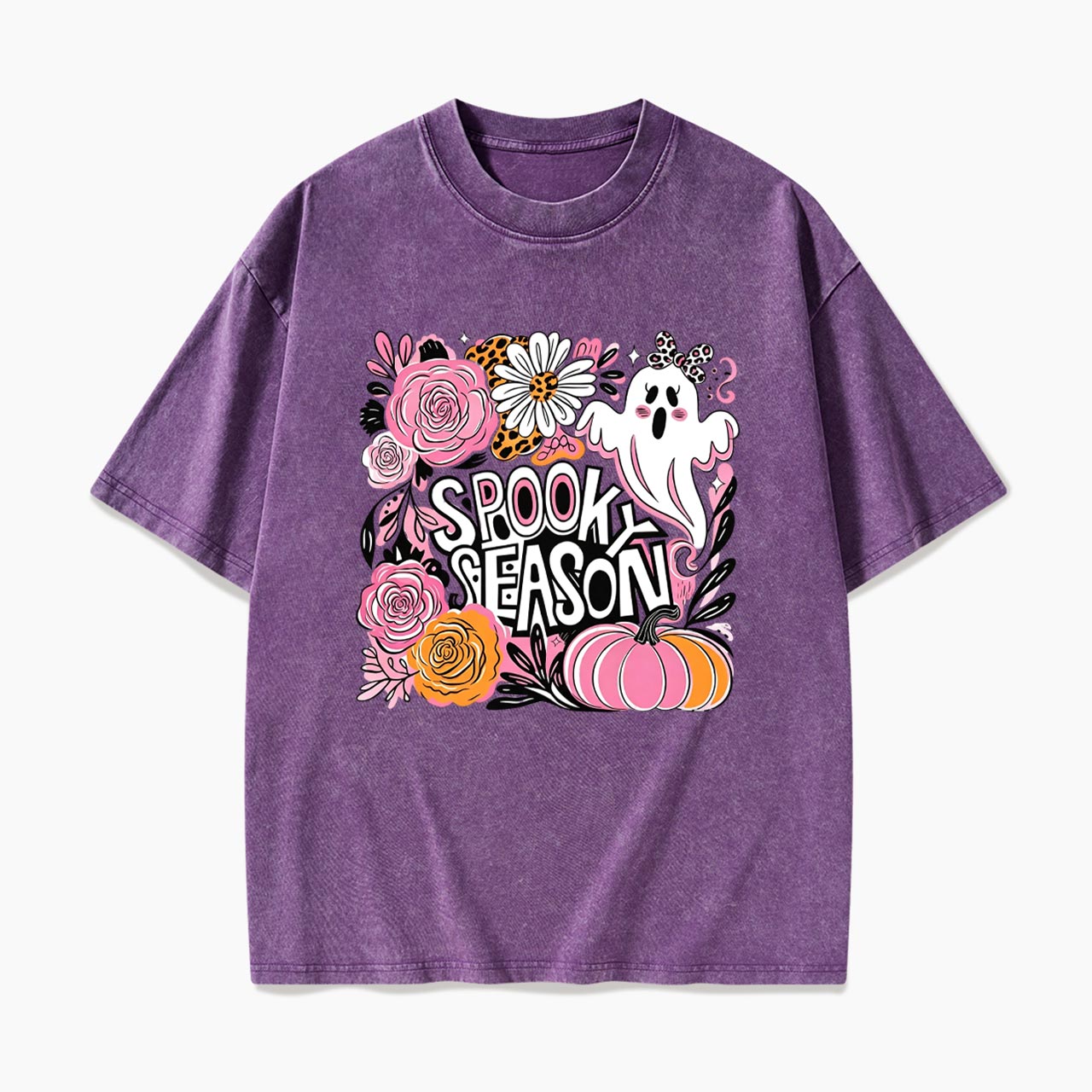 Pastel Ghost Spooky Season Halloween Washed Tees