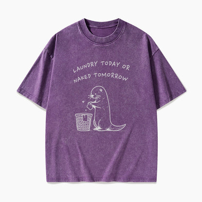 Laundry Today or Naked Tomorrow Washed Tees
