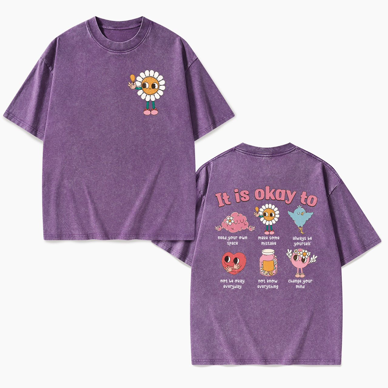 It is Okay To Two Sides Washed Tees