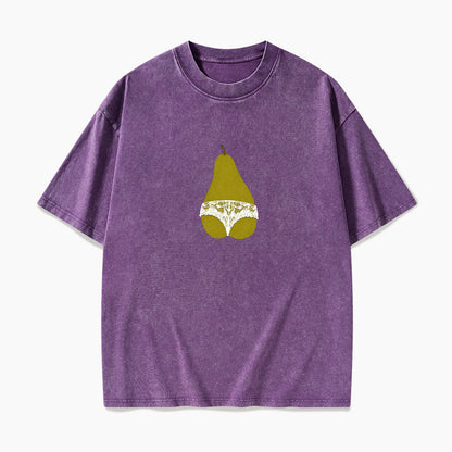 Pear Shaped And Proud Washed Tees